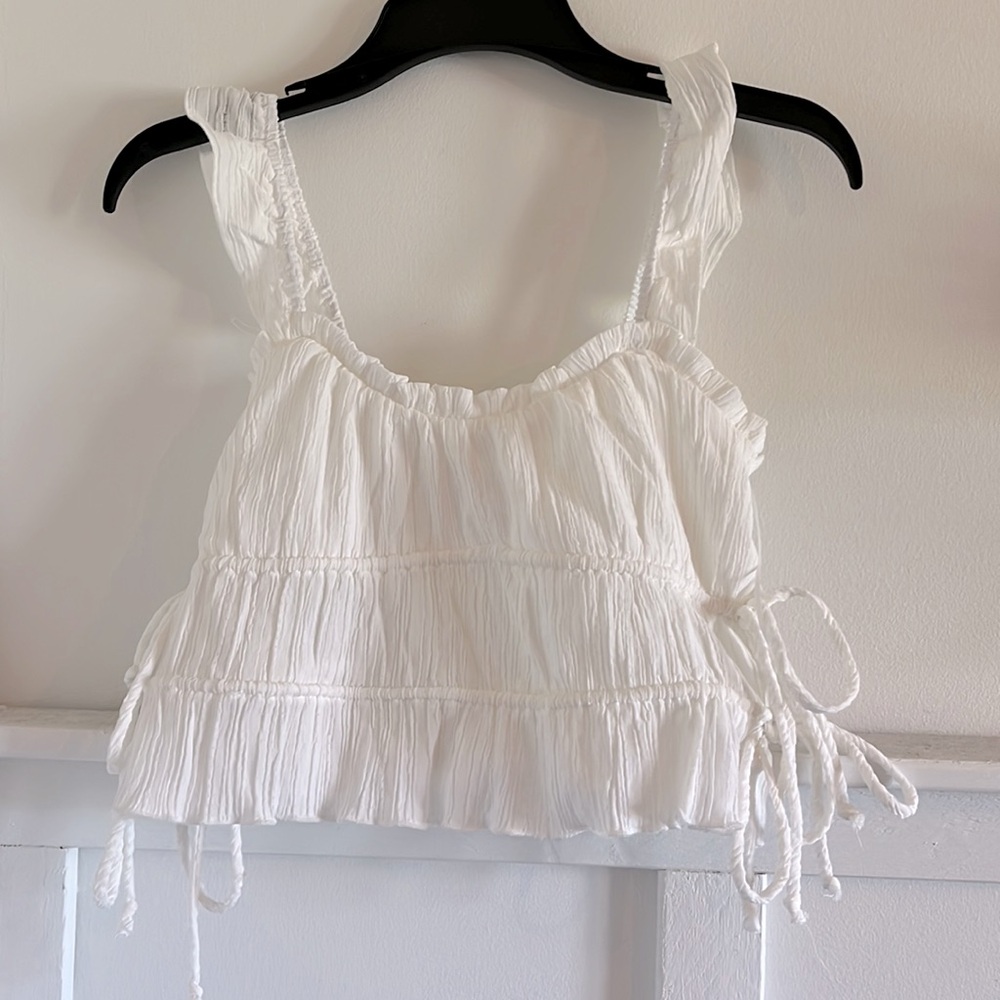 White cropped top XS